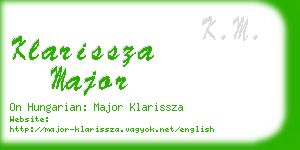 klarissza major business card